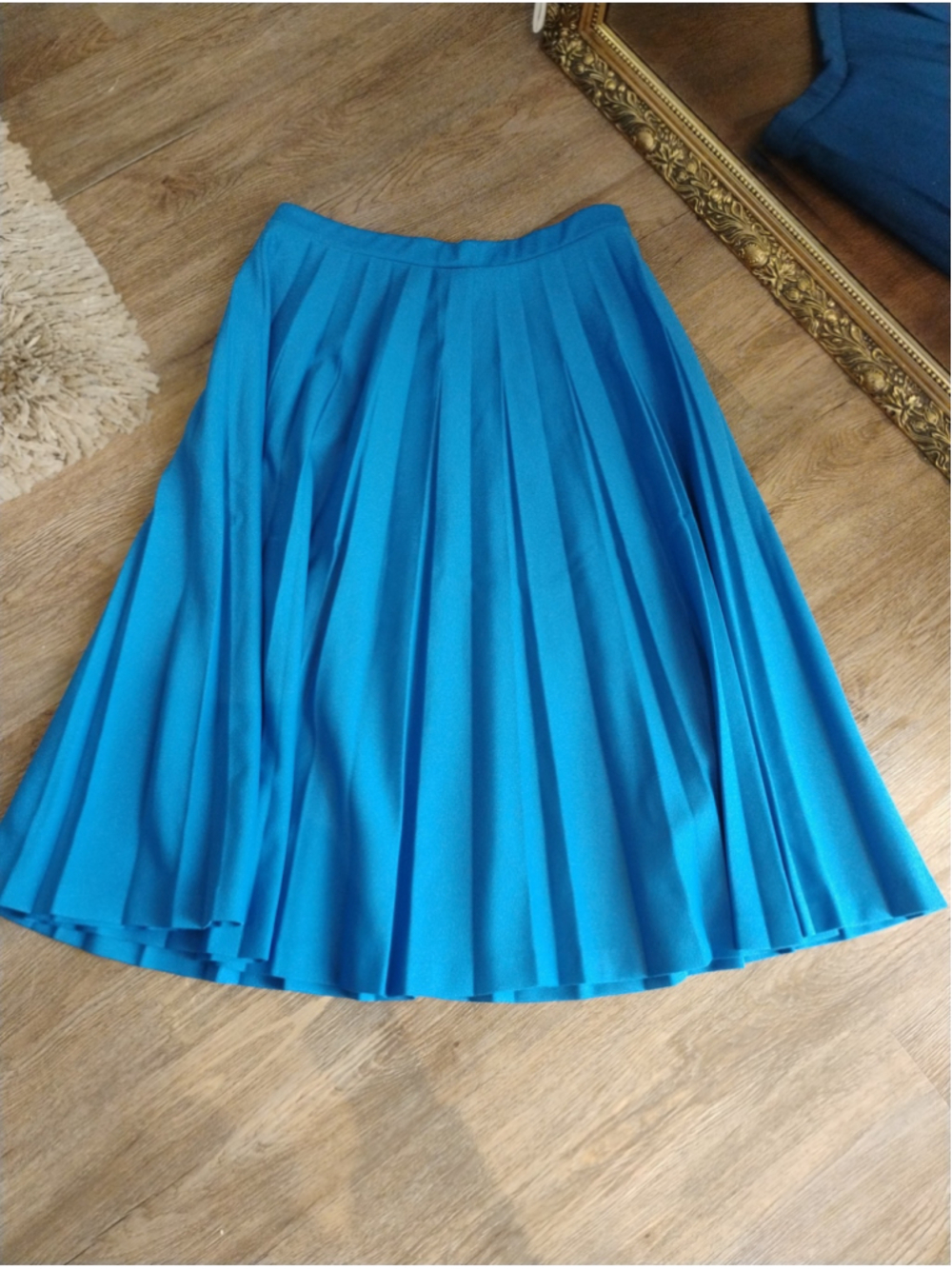 Women's Sears Pleated A-Line Skirt Blue Size 12